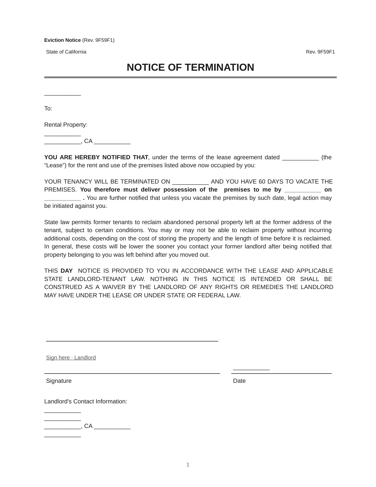 Eviction Notice Template by State | Doqu preview