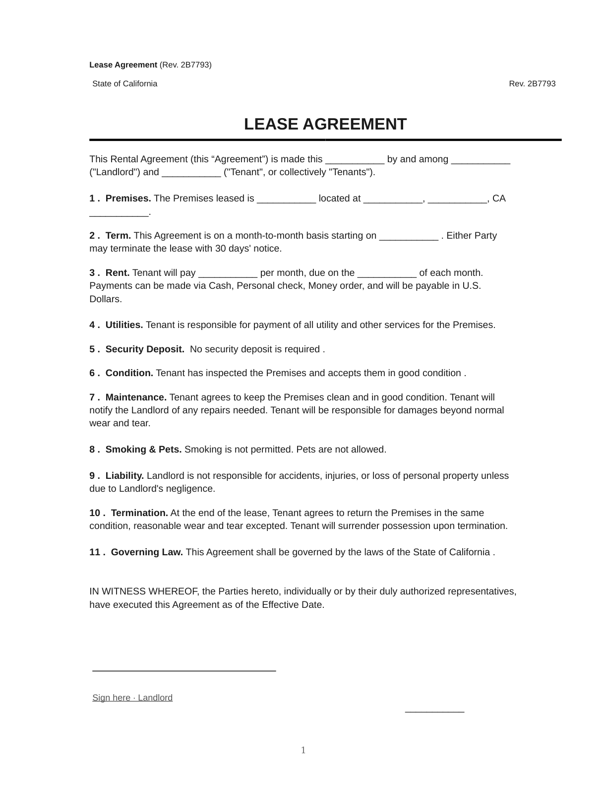 Lease Agreement Template | Doqu preview
