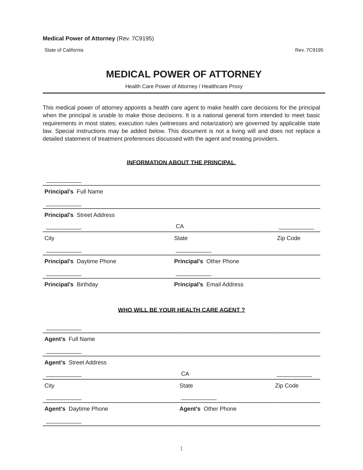 Medical Power of Attorney